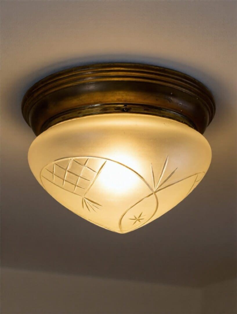 IMG_6313 Large Art Nouveau Flush Fitting Ceiling Light