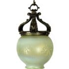 Art Nouveau Vaseline glass Pendant Light