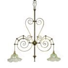 Art Nouveau Spiral Twin Arm Chandelier