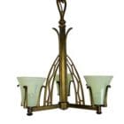 Art Deco Three Arm Chandelier