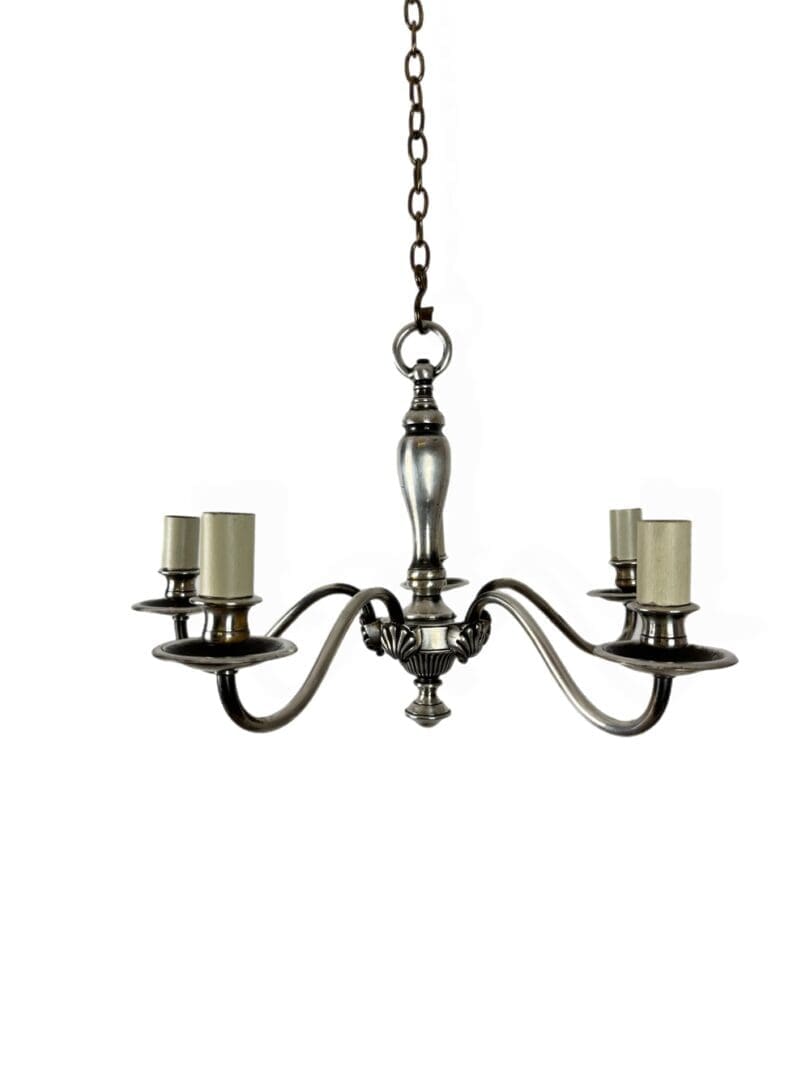 0366A Art Nouveau Silver Plated Chandelier