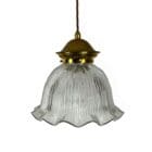 Large Holophane Pendant Light with Frills