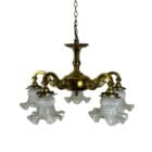 Five Arm Brass Chandelier