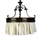 Art Nouveau Ring Pendant Light with Calico Skirt