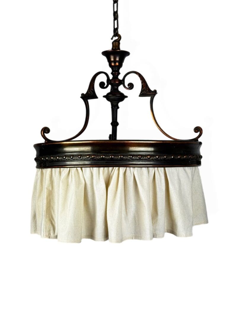 IMG-3002A p Art Nouveau Ring Pendant Light with Calico Skirt
