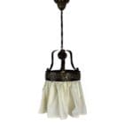Small Art Nouveau Ring Pendant Light with Calico Skirt