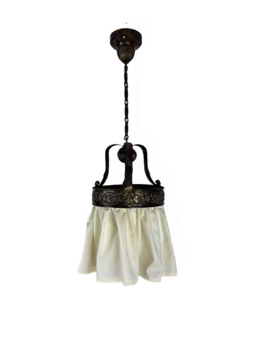 IMG_6868 A Small Art Nouveau Ring Pendant Light with Calico Skirt