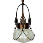 Original Art Nouveau Vaseline Glass Pendant Light