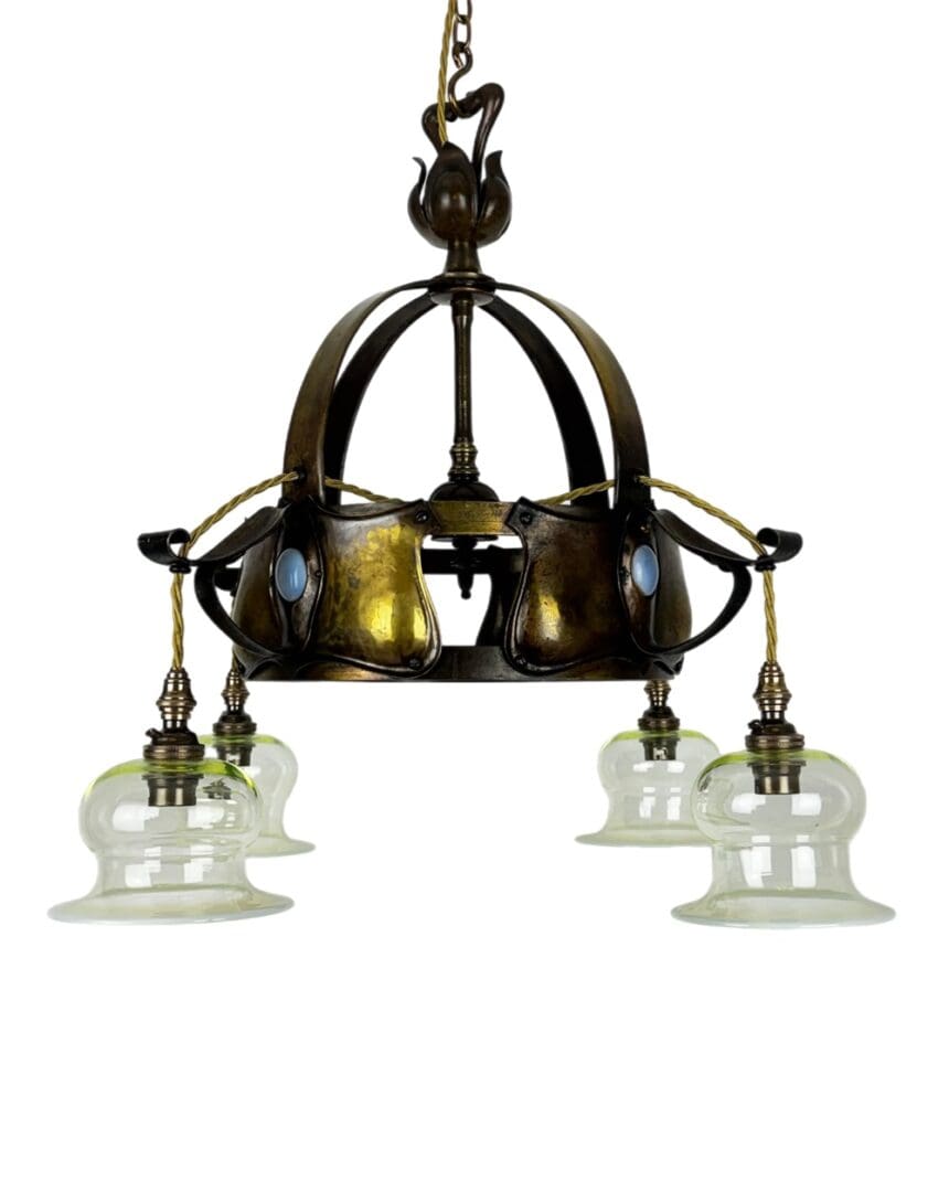 IMG_9730B - P Original Arts and Crafts Ring Chandelier